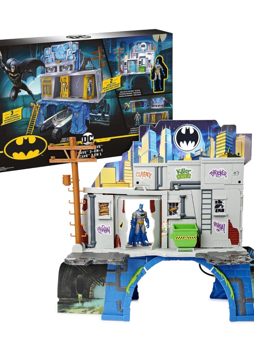 Batman Gray & Blue Gotham Playset with Green Dumpster